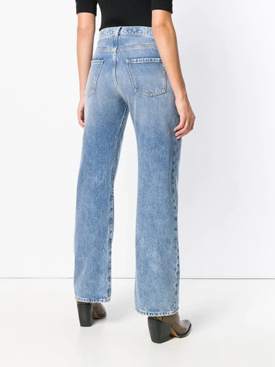 Shop Maison Margiela Contrast-pocket Straight-leg Jeans In Blue
