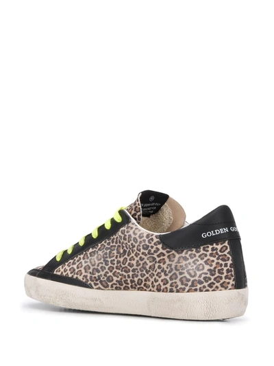 Shop Golden Goose Super-star Leopard-print Sneakers In Neutrals