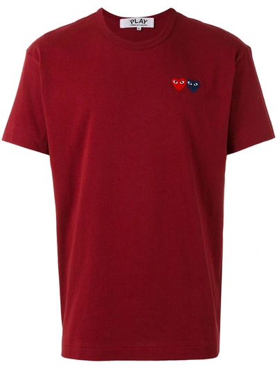 Shop Comme Des Garçons Play Play T-shirt In Red