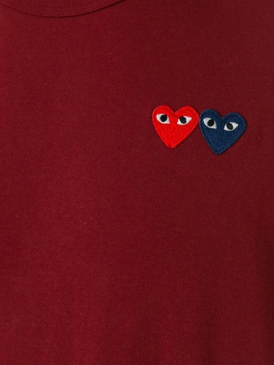 Shop Comme Des Garçons Play Play T-shirt In Red