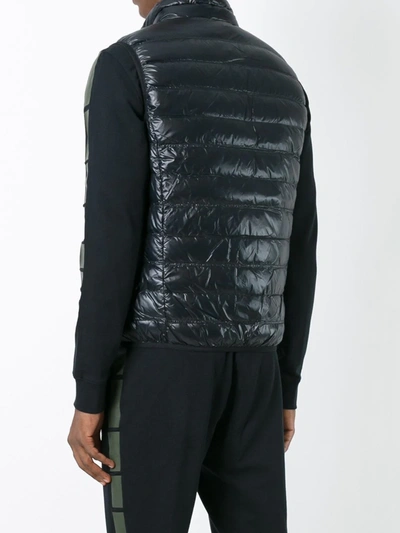 Shop Ea7 Sleeveless Zip Up Jacket In Black