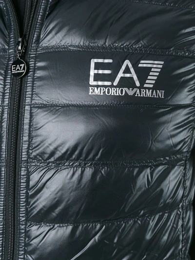 Shop Ea7 Sleeveless Zip Up Jacket In Black