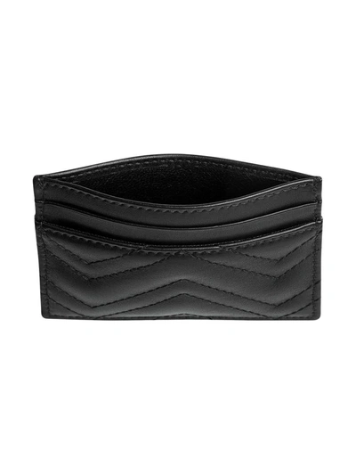 Shop Gucci Gg Marmont Leather Cardholder In Black