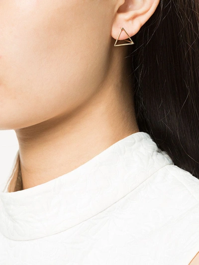 Shop Shihara Triangle Earring 15 In Metallic