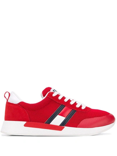 Shop Tommy Jeans Logo Patch Low Top Sneakers In Red