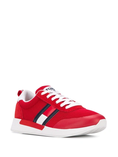 Shop Tommy Jeans Logo Patch Low Top Sneakers In Red