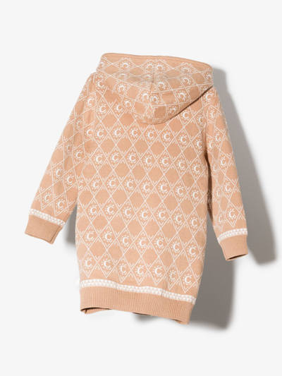 Chloé Monogram-pattern Knitted Jumper Dress In Neutrals