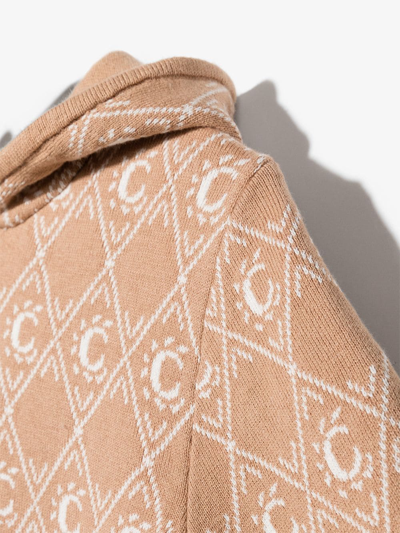 Chloé Monogram-pattern Knitted Jumper Dress In Neutrals