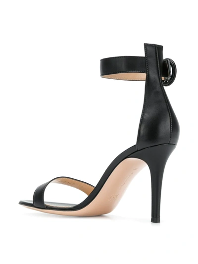Gianvito Rossi Portofino 70mm Leather Sandals In Black