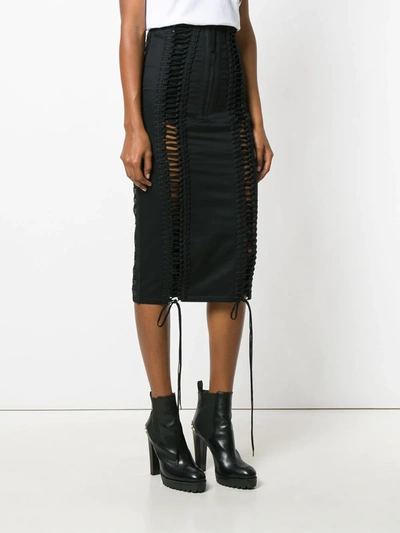 Shop Ktz Lace Up Skirt In Black