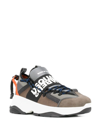 Dsquared2 Oversized Tongue Low Top Sneakers In Green