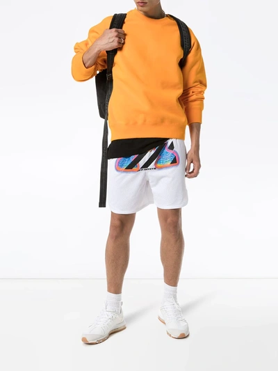 Shop Off-white Thermal Print Mesh Shorts In White