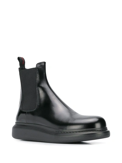 ALEXANDER MCQUEEN WEDGE CHELSEA BOOTS - 黑色