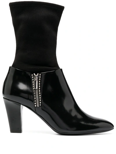 Shop Emporio Armani Sock Ankle Boots In Black