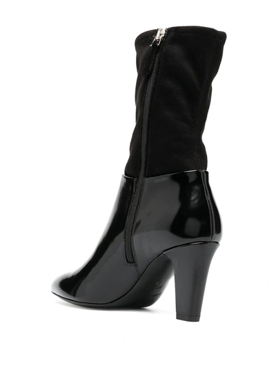 Shop Emporio Armani Sock Ankle Boots In Black
