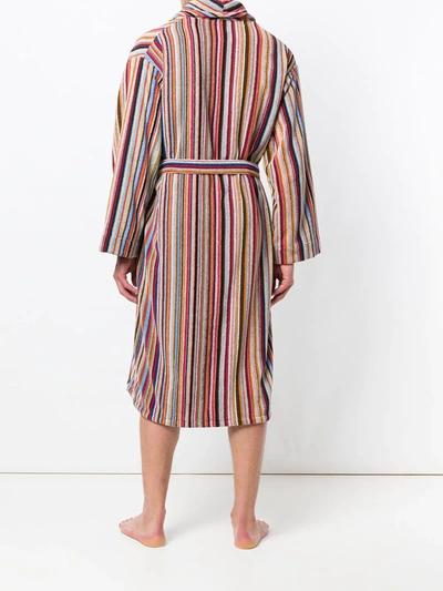 Paul Smith Mens Signature Stripe Woven Cotton Dressing Gown In Multicolour