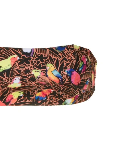 Amir Slama Parrot-print Bandeau Bikini Set In Black