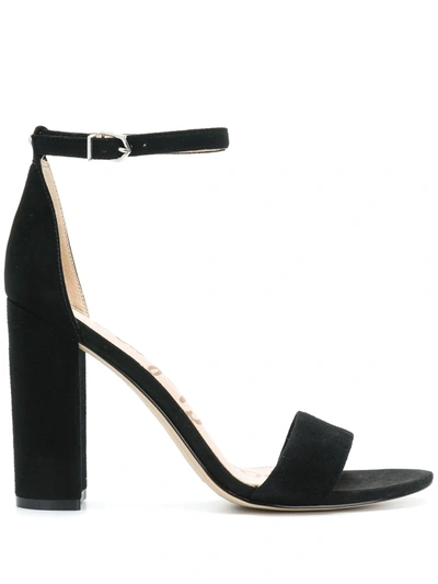 Sam Edelman Yaro Block Heel Sandal - Medium In Black Suede | ModeSens