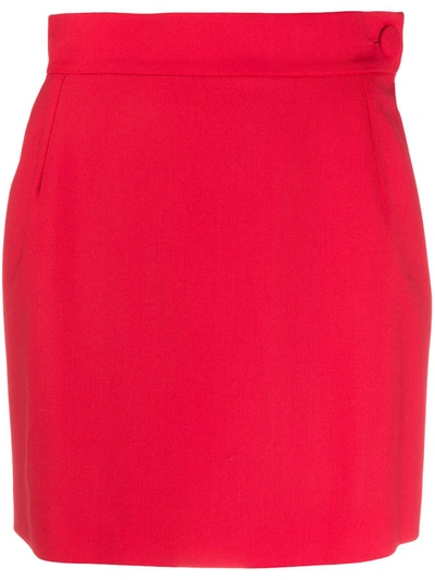 Shop Attico High-waisted Mini Skirt In Red