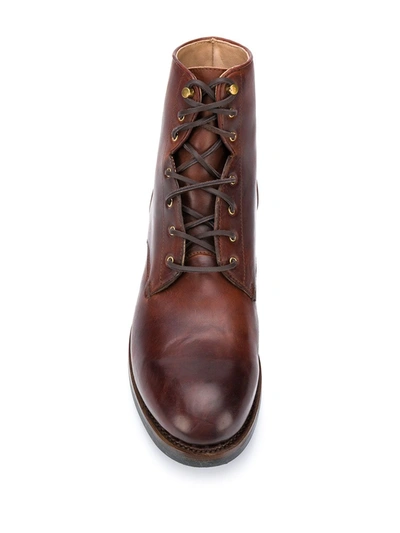 Shop Ajmone Ankle Lace-up Boots In Brown
