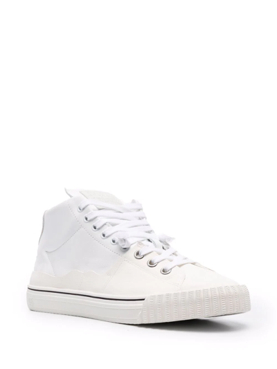 Shop Maison Margiela High-top Lace-up Sneakers In White