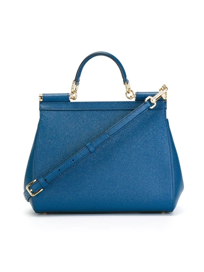 Dolce & Gabbana Large Sicily Tote Bag In Blue