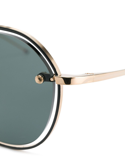 Shop Thom Browne Pilot-frame Sunglasses In Gold
