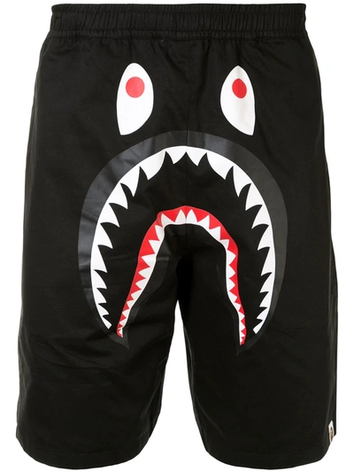 A Bathing Ape Graphic Print Track Shorts In 黑色 | ModeSens