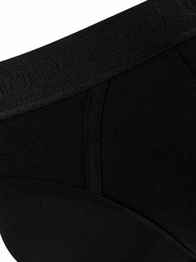 Shop Ermenegildo Zegna Logo-waistband Briefs In Black