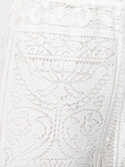 Shop Dolce & Gabbana Crochet Palazzo Pants In White