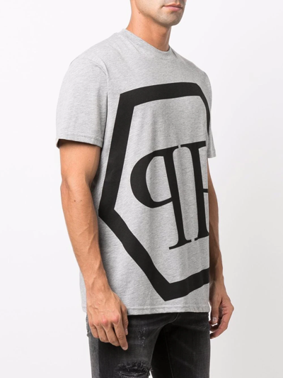 Philipp Plein Logo-print Short-sleeved T-shirt In Grey