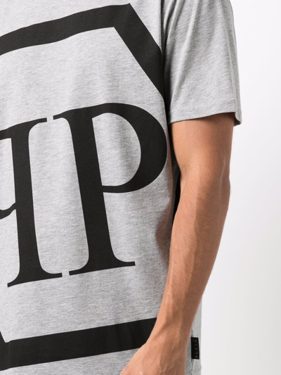 Philipp Plein Logo-print Short-sleeved T-shirt In Grey
