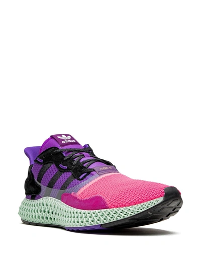 Shop Adidas Originals X Sneakersnstuff Zx 4000 4d "sunset" Sneakers In Purple