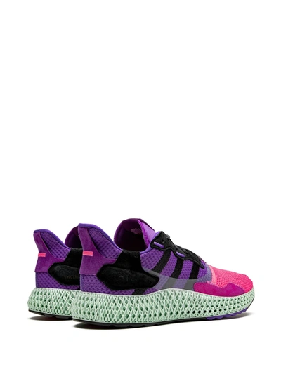 Shop Adidas Originals X Sneakersnstuff Zx 4000 4d "sunset" Sneakers In Purple