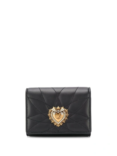 Shop Dolce & Gabbana Small Devotion Continental Wallet In Black