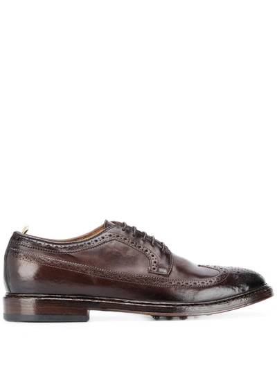 Shop Officine Creative Airbrushed Leather Brogues In Brown