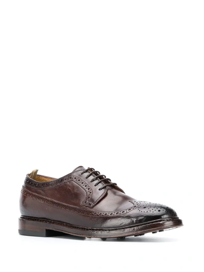 Shop Officine Creative Airbrushed Leather Brogues In Brown