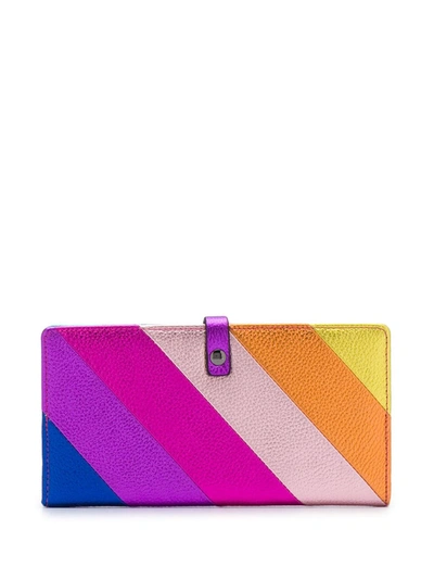 Shop Kurt Geiger Diagonal Stripes Wallet In Pink