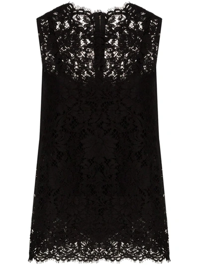 Dolce & Gabbana Cordonetto-lace Sleeveless Tank Top In Black