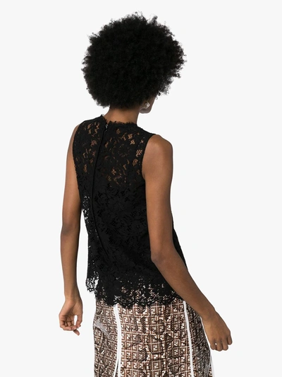 Dolce & Gabbana Cordonetto-lace Sleeveless Tank Top In Black