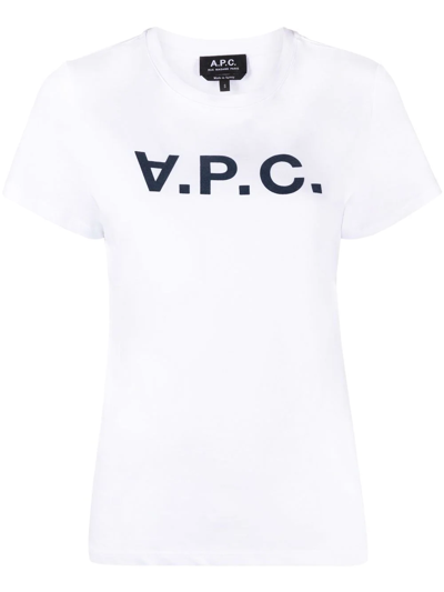 Shop A.p.c. Logo-print Short-sleeve T-shirt In White