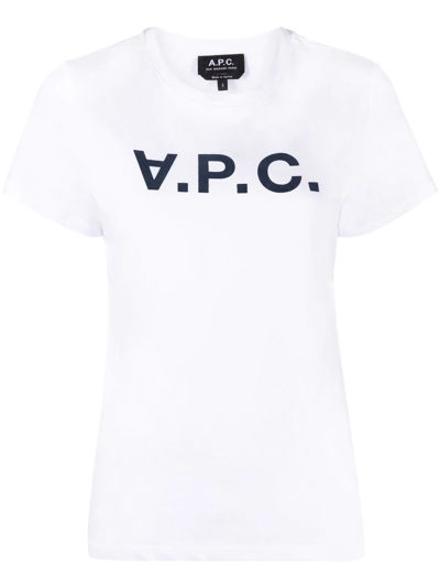 Shop Apc Logo-print Short-sleeve T-shirt In White