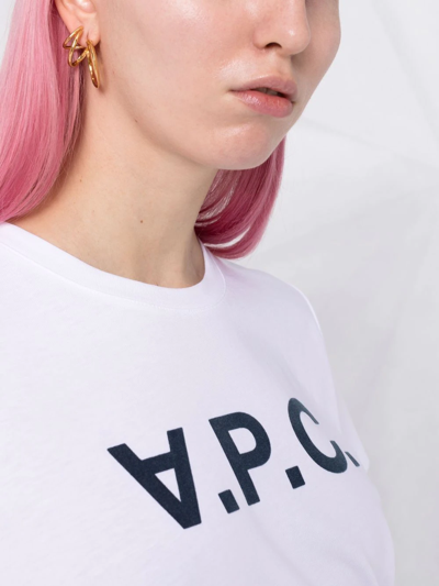 Shop Apc Logo-print Short-sleeve T-shirt In White