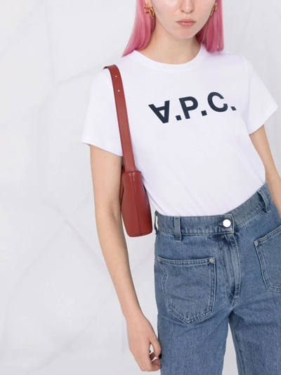 Shop Apc Logo-print Short-sleeve T-shirt In White