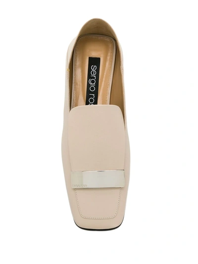 Shop Sergio Rossi Sr1 Slippers In Neutrals