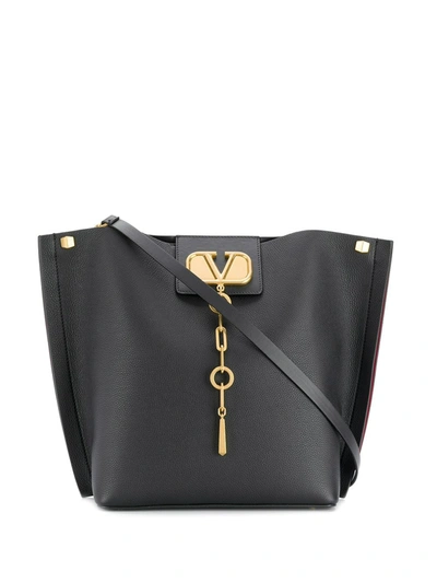 Shop Valentino Vchain Tote Bag In Black