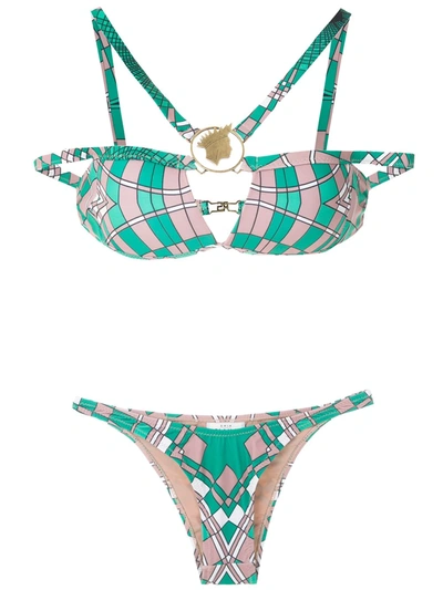 Shop Amir Slama Havel Bikini Bottom In Green