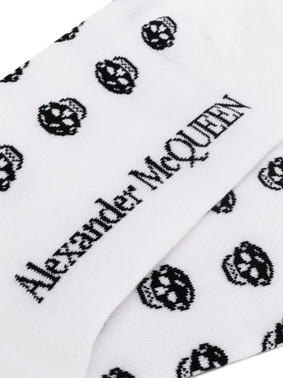 Shop Alexander Mcqueen Multi Skull Socks In White