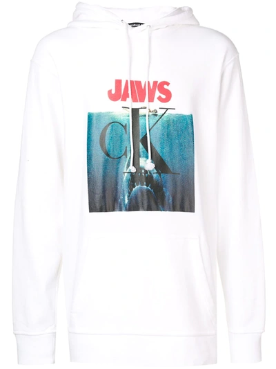 Shop Calvin Klein 205w39nyc X Jaws Oversized Hoodie In White