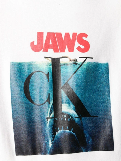 Shop Calvin Klein 205w39nyc X Jaws Oversized Hoodie In White